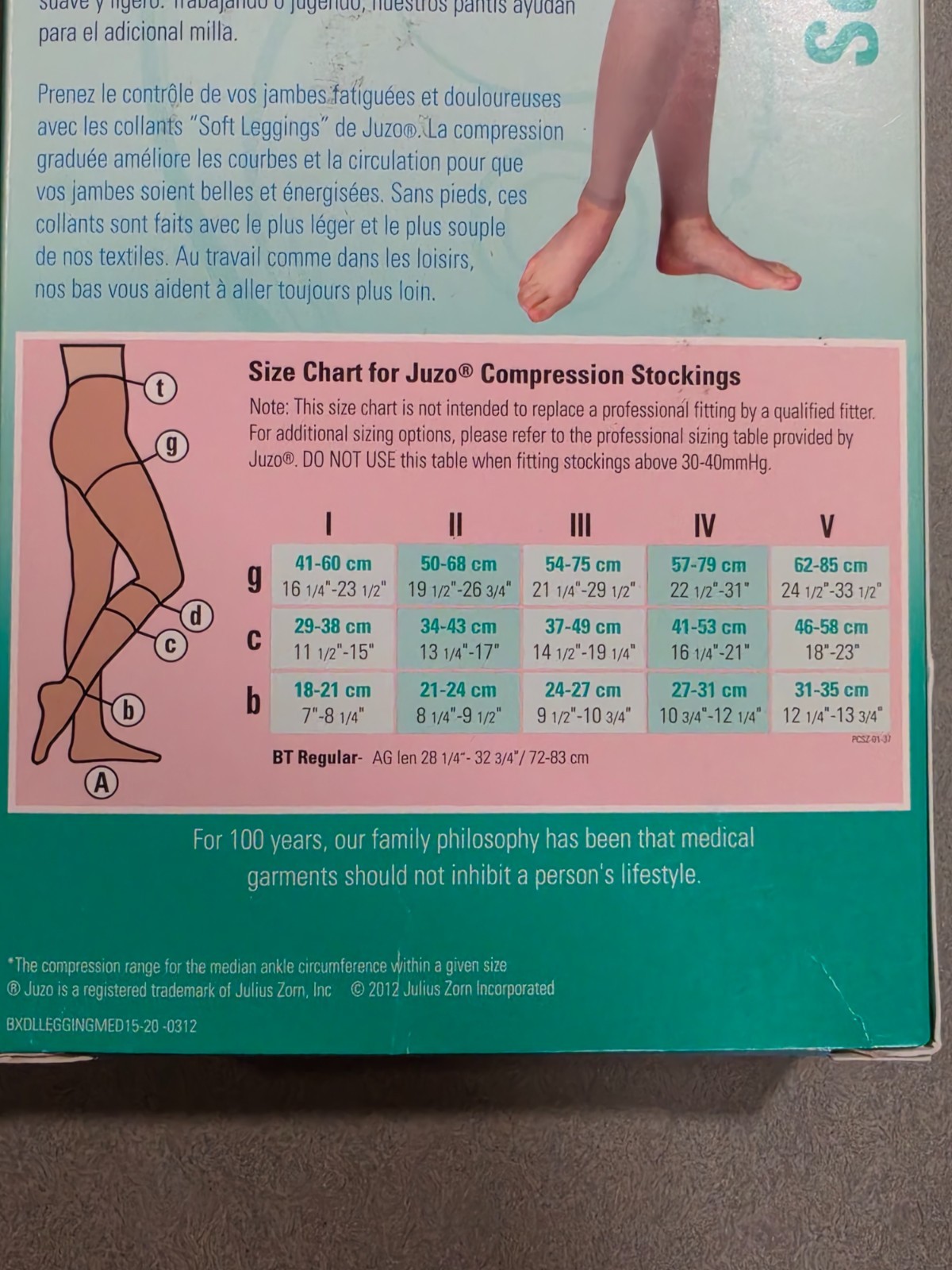 Juzo Support Compression Leggings 2000 BT Size III Black 15-20 mmHg 12509