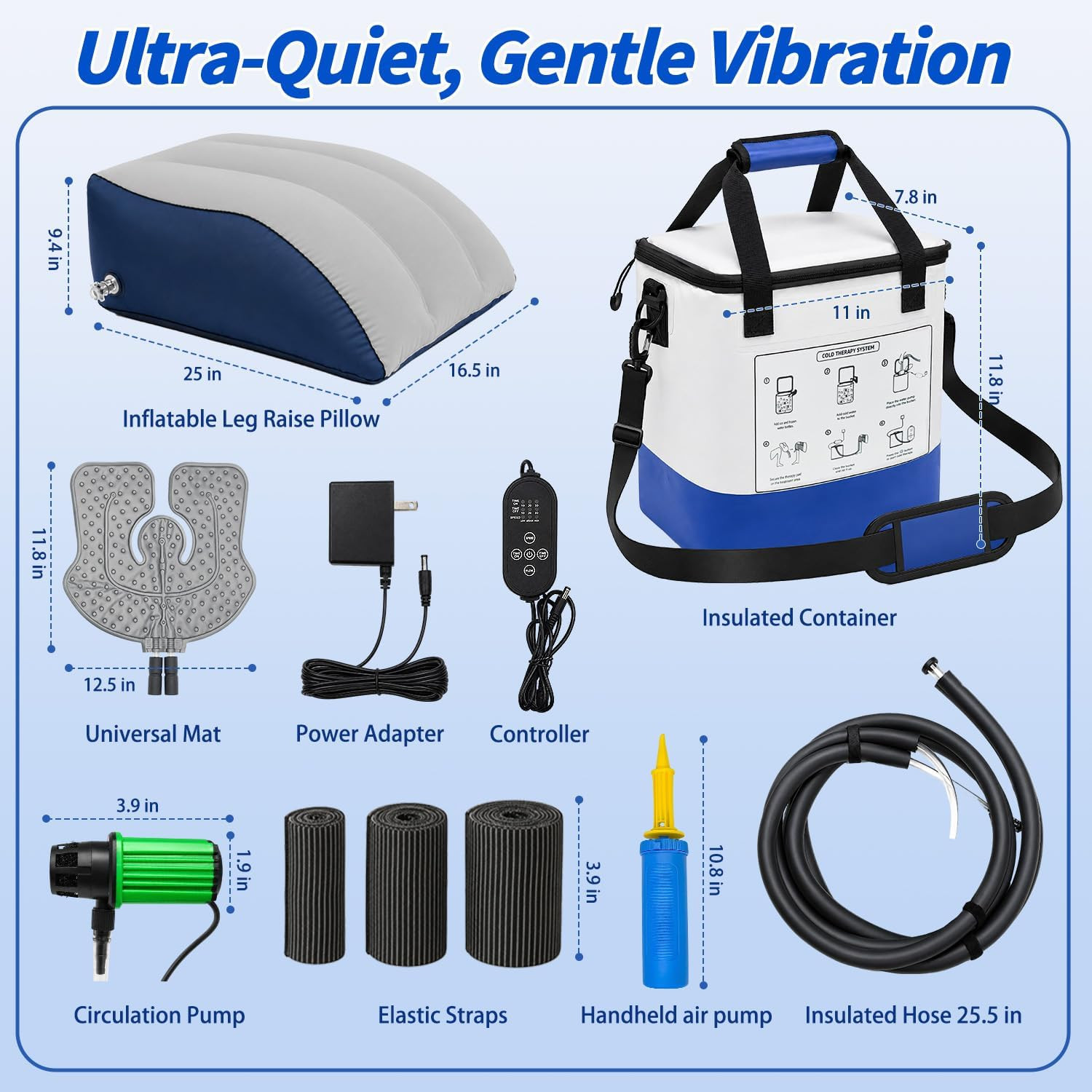 Ice Therapy Machine for Knee after Surgery with Inflatable Leg Raise Pillow & La