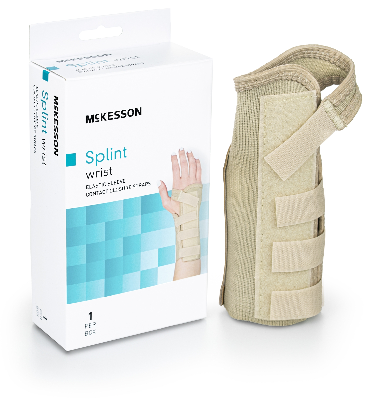 McKesson Hook and Loop Wrist Brace for Left Hand 155-79-87087