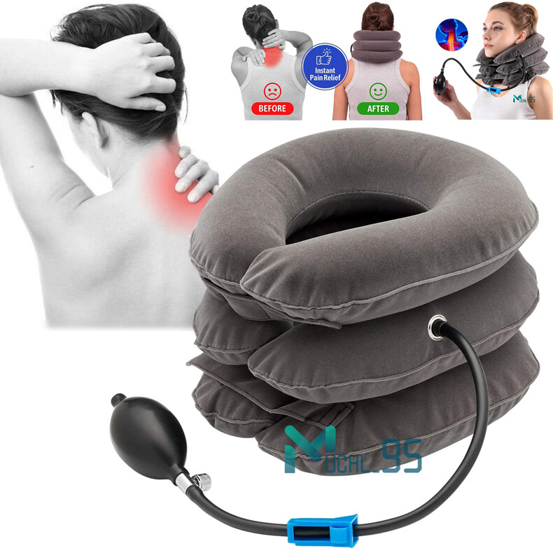 Cervical Neck Traction Device Inflatable & Adjustable Neck Stretcher Therapy