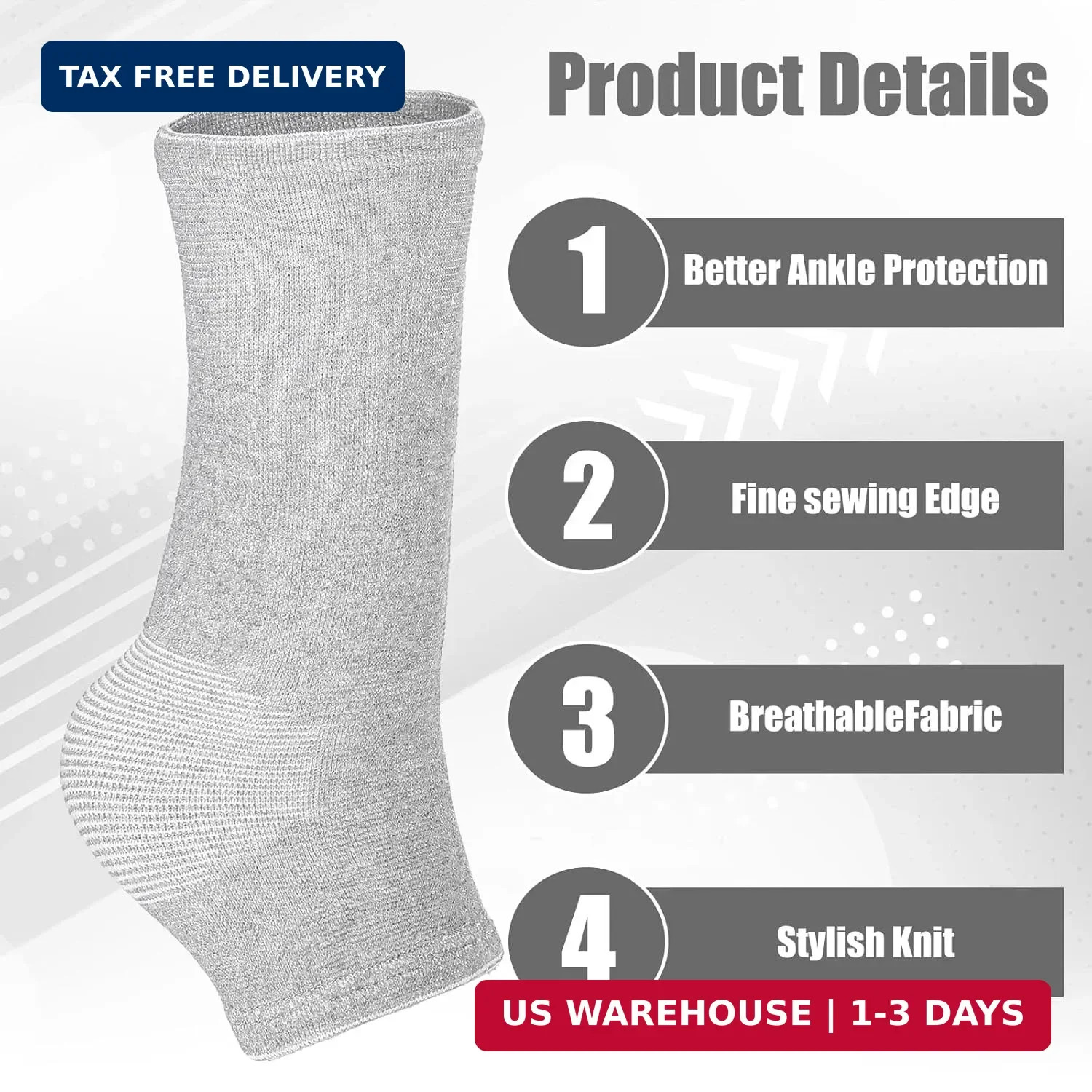 2 Pairs Bamboo Compression Socks, Soft Bamboo Foot Ankle Sleeves, Suitable FAST
