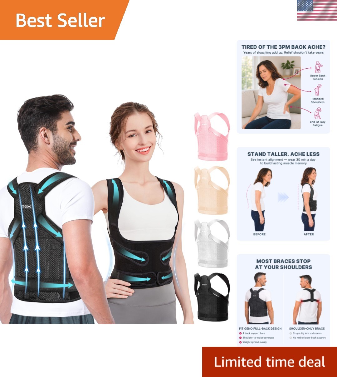 Lightweight Posture Corrector for Adults – Enhances Spine and Shoulder Alignment
