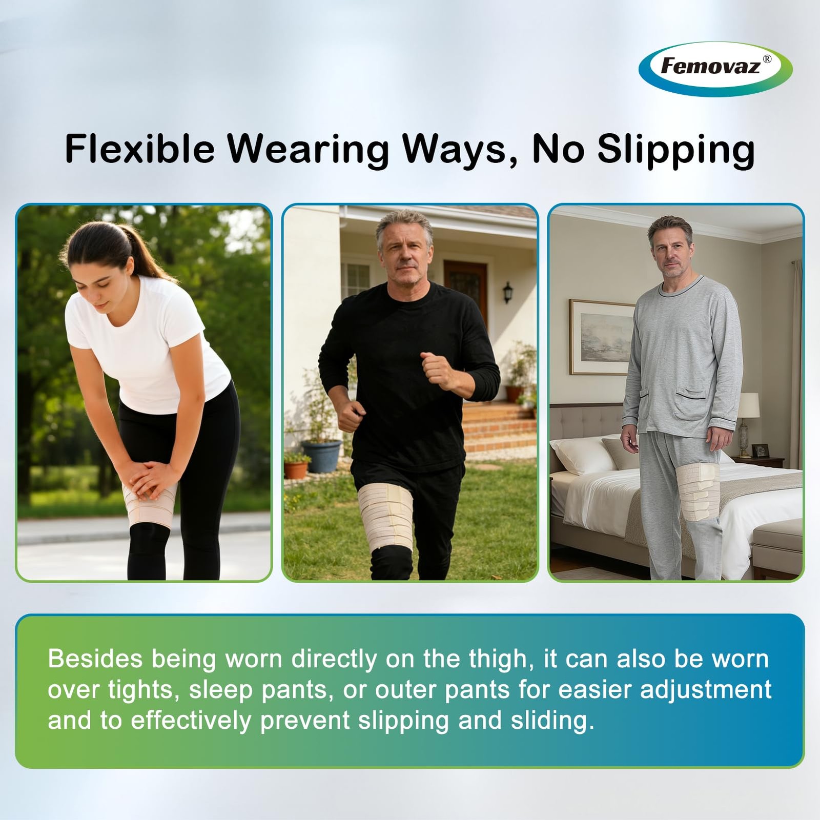 Femovaz® 1PC Thigh Compression Wrap + Knee Kit | Large, Skin