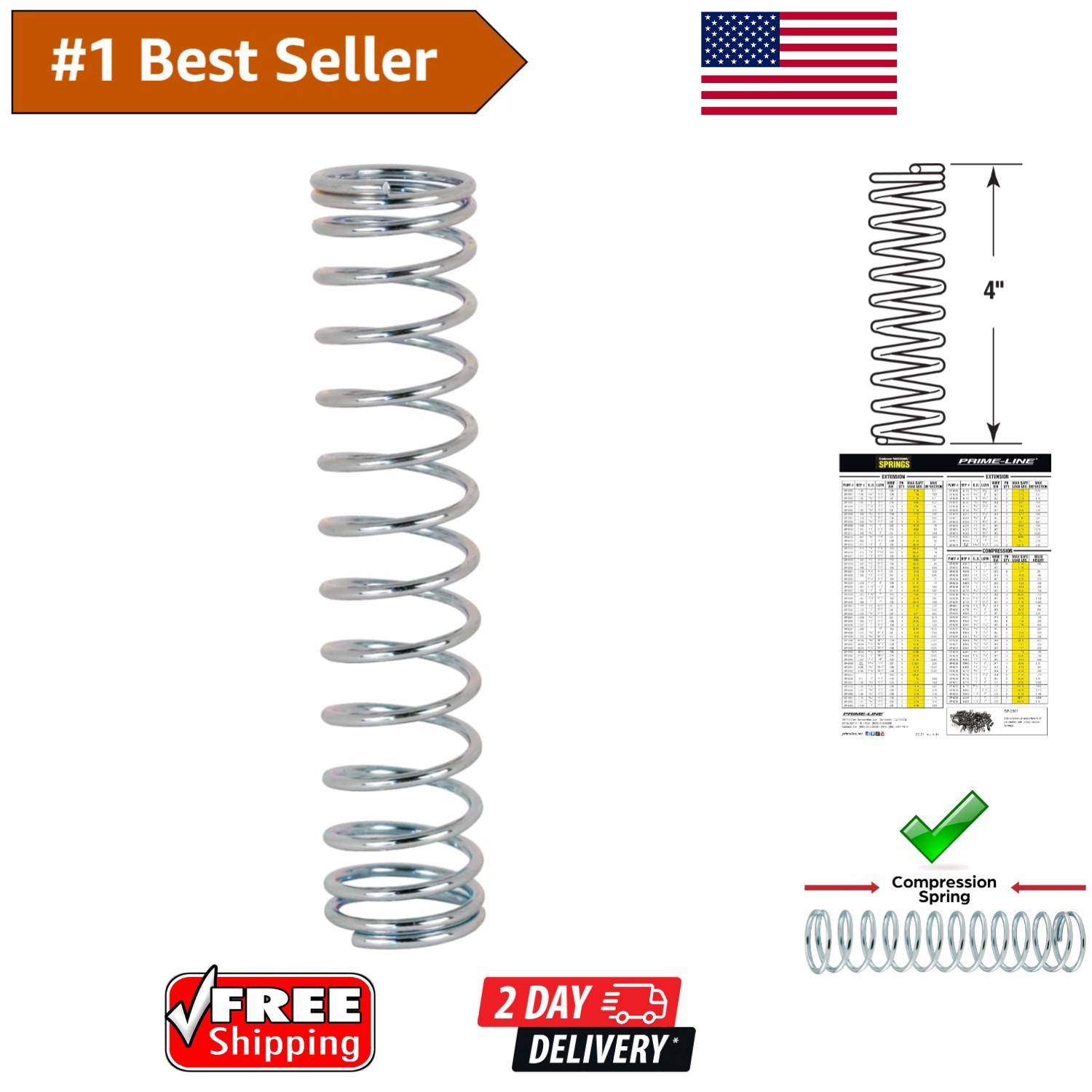 Versatile Compression Springs, 0.080 GA, Nickel-Plated for Indoor/Outdoor Use