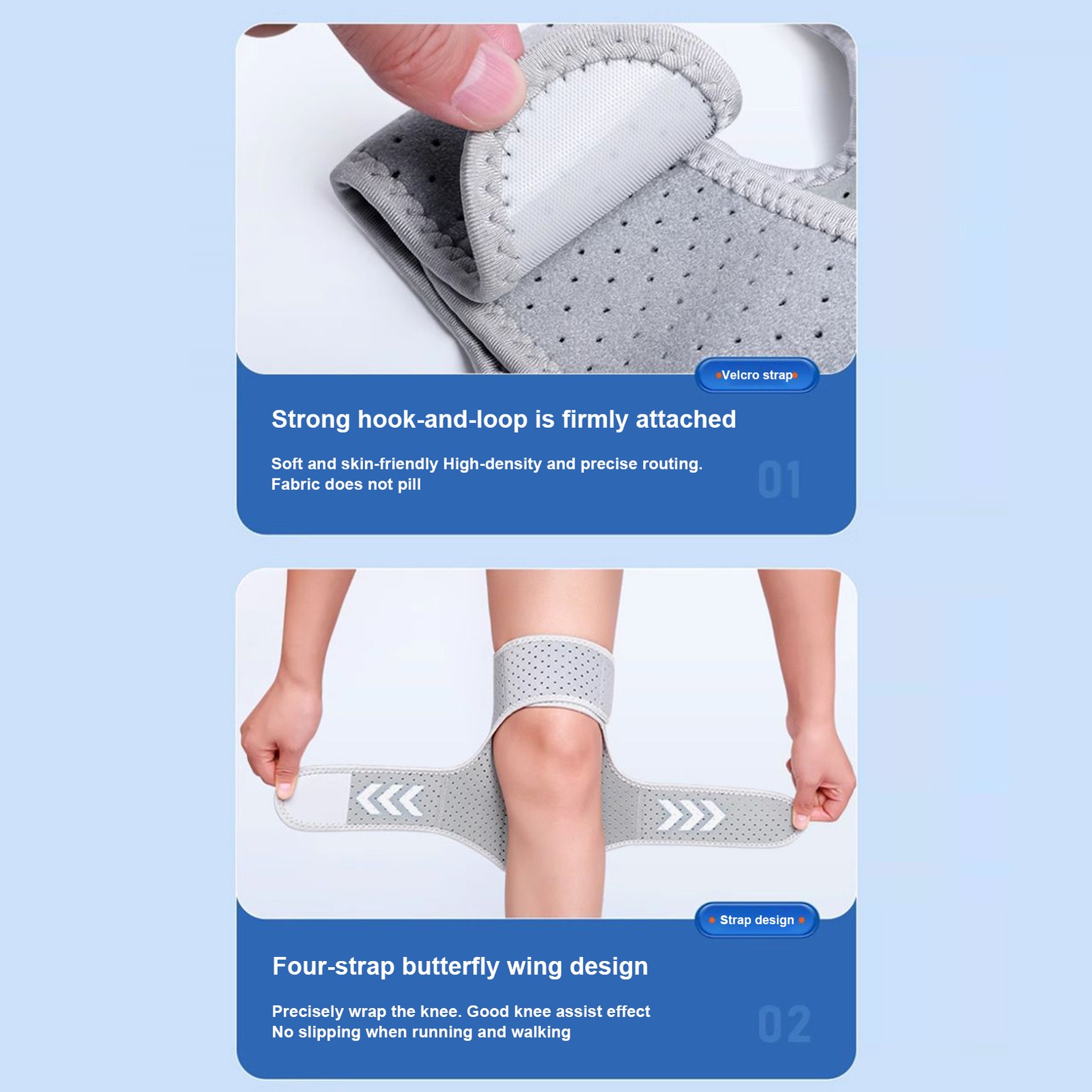 Hinged Knee Brace Compression Sleeve Joint Support Open Patella Stabilizer Wrap