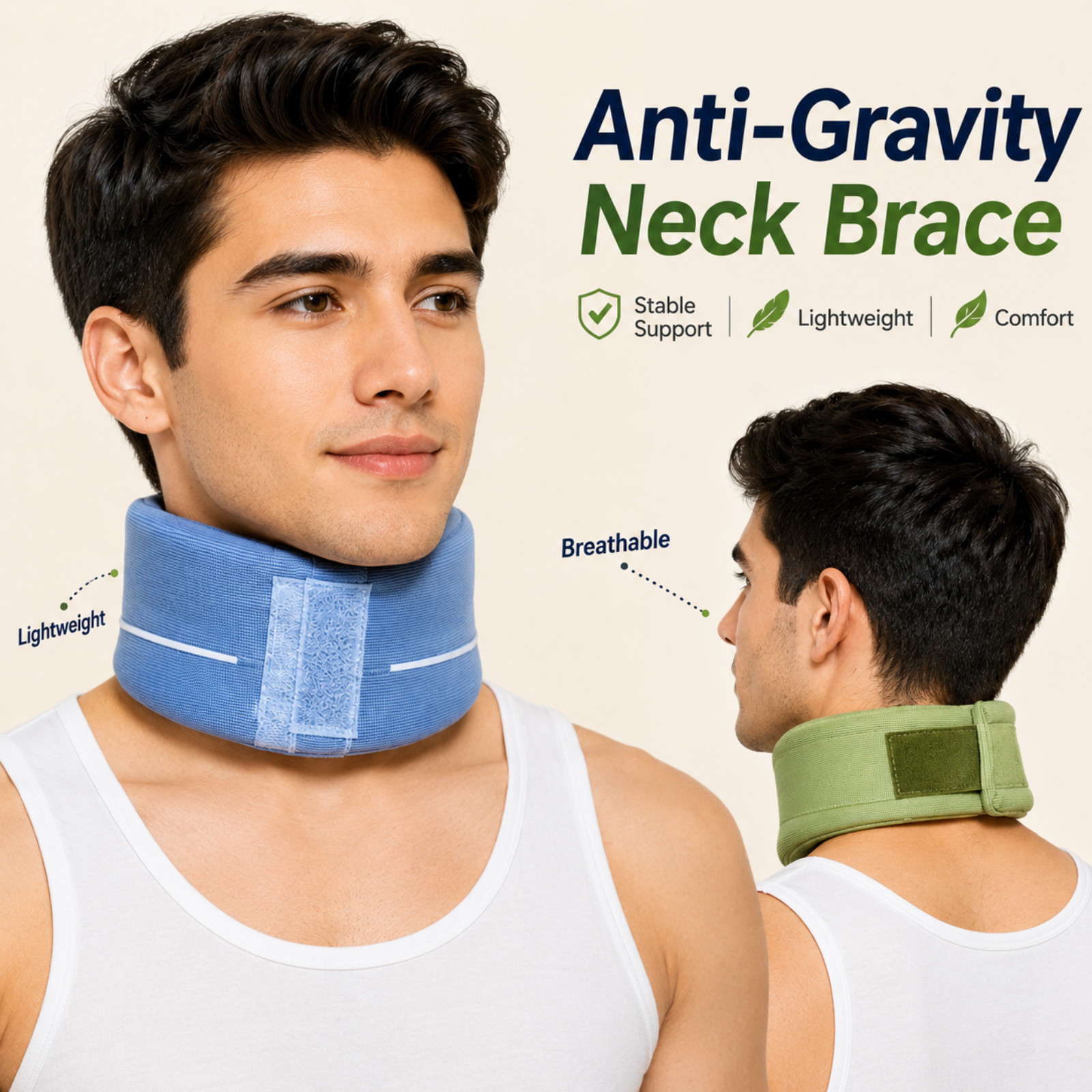 Support Wrap Soft Foam Cervical Collar Neck Pain Relief Adjustable Neck Brace