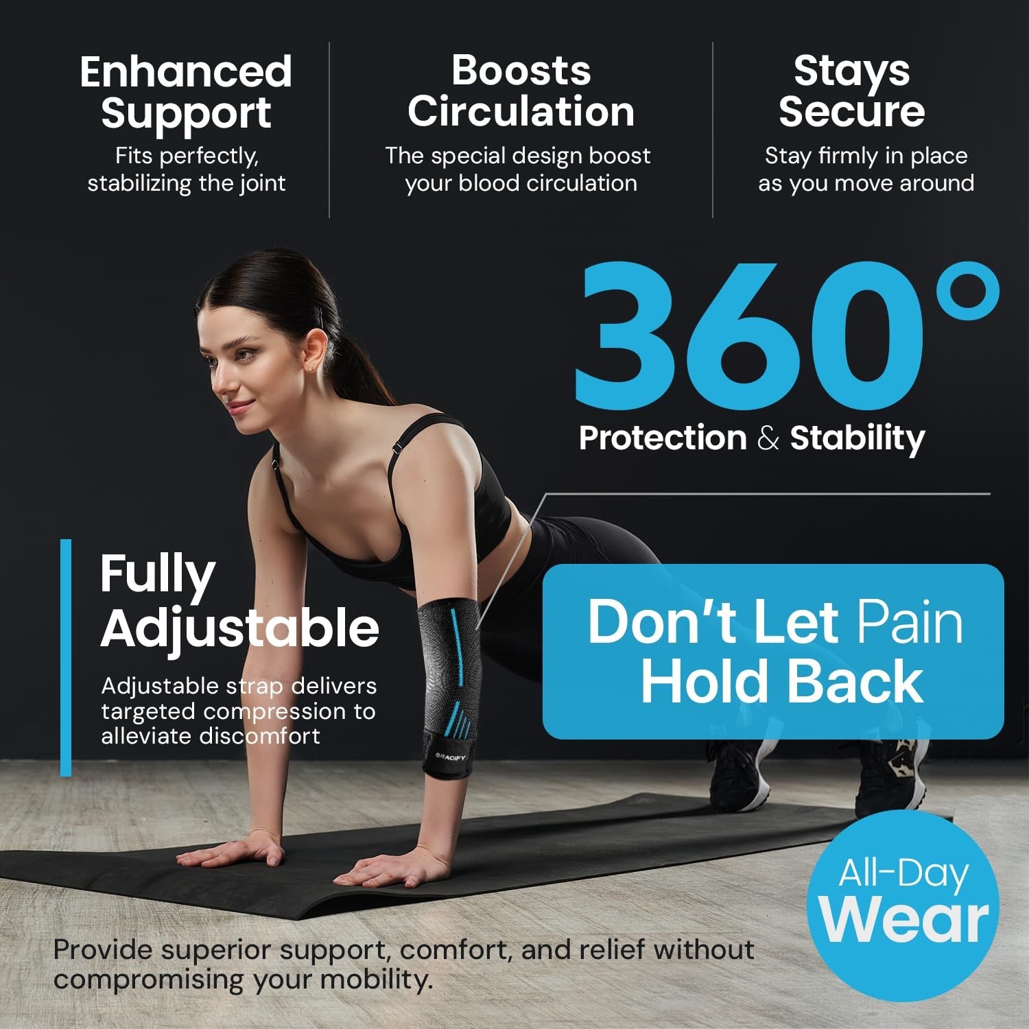 Elbow Compression Sleeve for Tendonitis & Arthritis Relief – Tennis & Golf Elbow