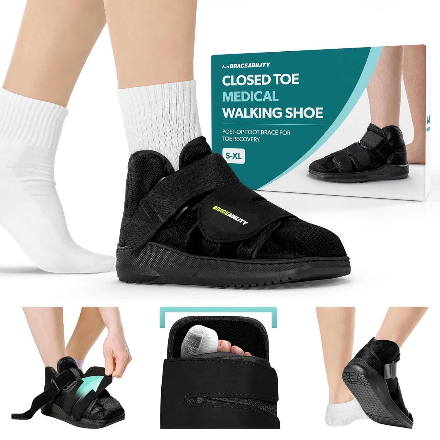 Closed Toe Medical Walking Shoe – Lightweight Broken Toe Cast Boot, M From Japan