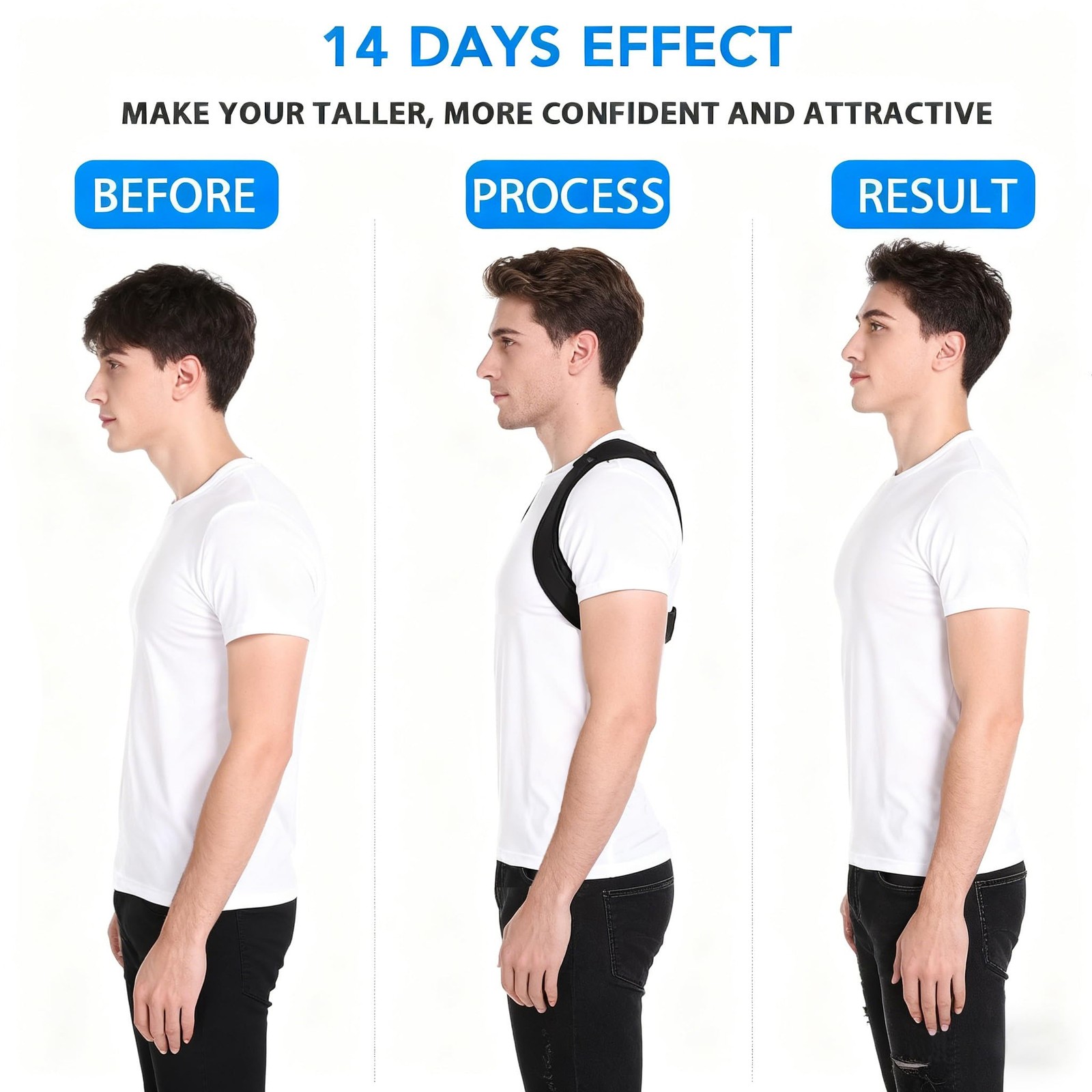 Large/X-Large, Black, Copper Infused Posture Corrector for Women Men(Pack of 1)