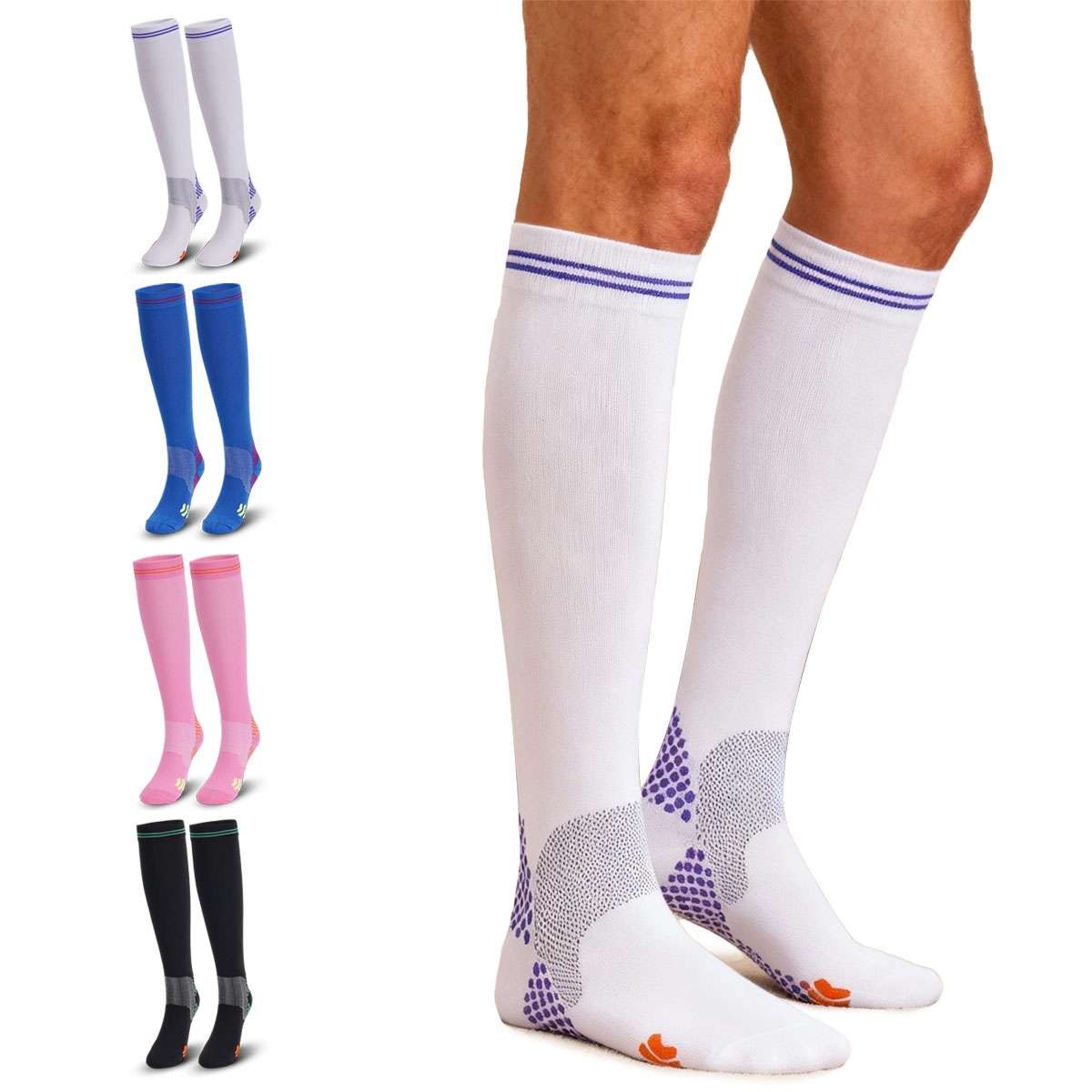 Mens Black Compression Socks Medical 20-30 Mmhg Lymphedema Anti Fatigue Socks US