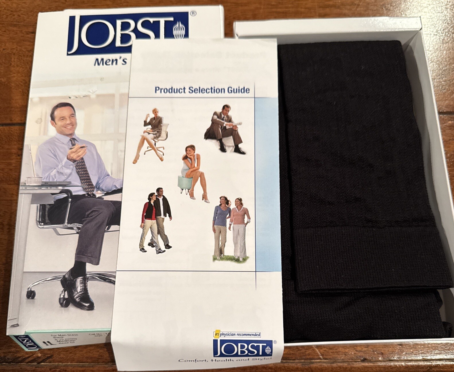 NEW Jobst Men’s Dress Support Compression Knee High Socks 8-15 mmHg Black Medium