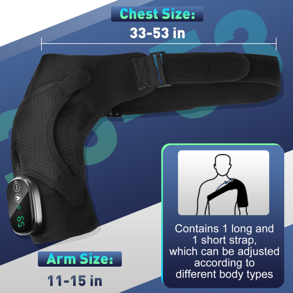 3-speed Heating Vibration Massage Shoulder Pad With Digital Display Controller