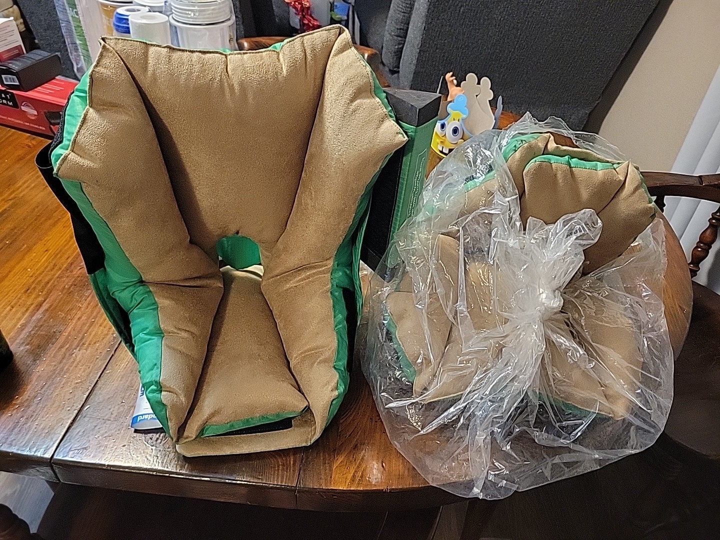 Pair Of EHOB TruVue Heel Protector Boots Standard Size Green w /Wedges