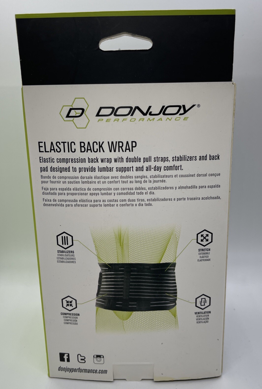DonJoy Performance- Elastic Back Wrap- Size L/XL- Compression