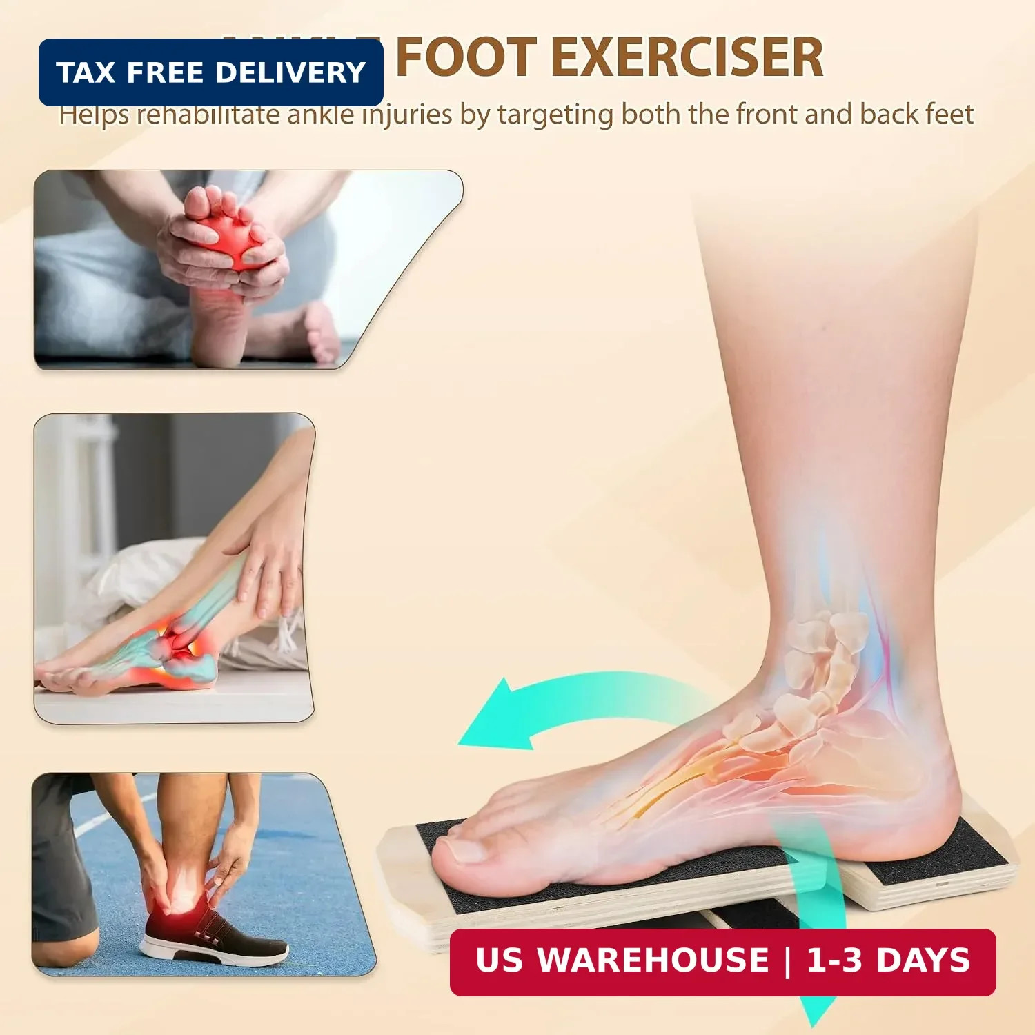 Ankle Foot Strengthener Exerciser for Sprained, Single Leg Balance Board for Spr