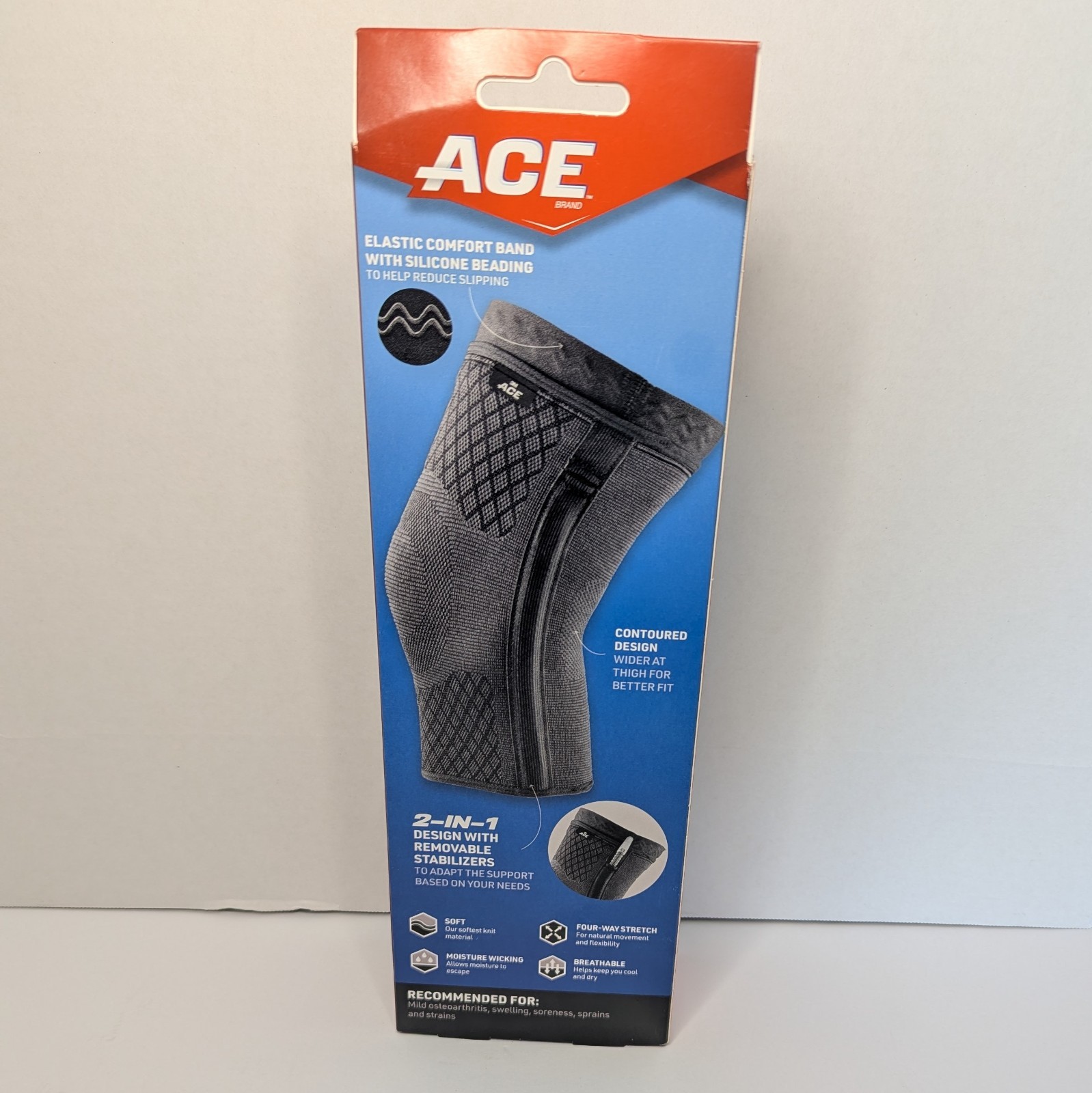 ACE Brand Flex Comfort Compression Knee Sleeve with Stabilizers