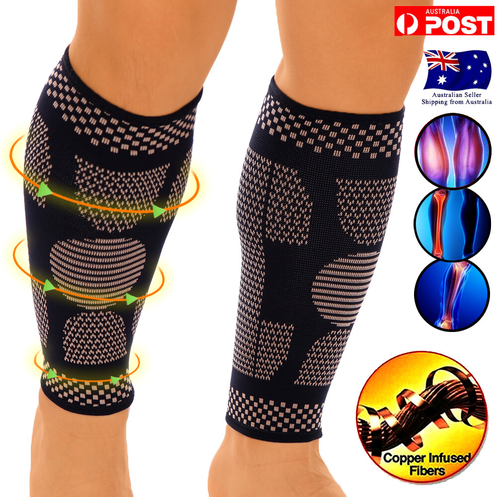 Copper Calf Compression Sleeve Leg Support for Tennis Varicose Veins Stockings