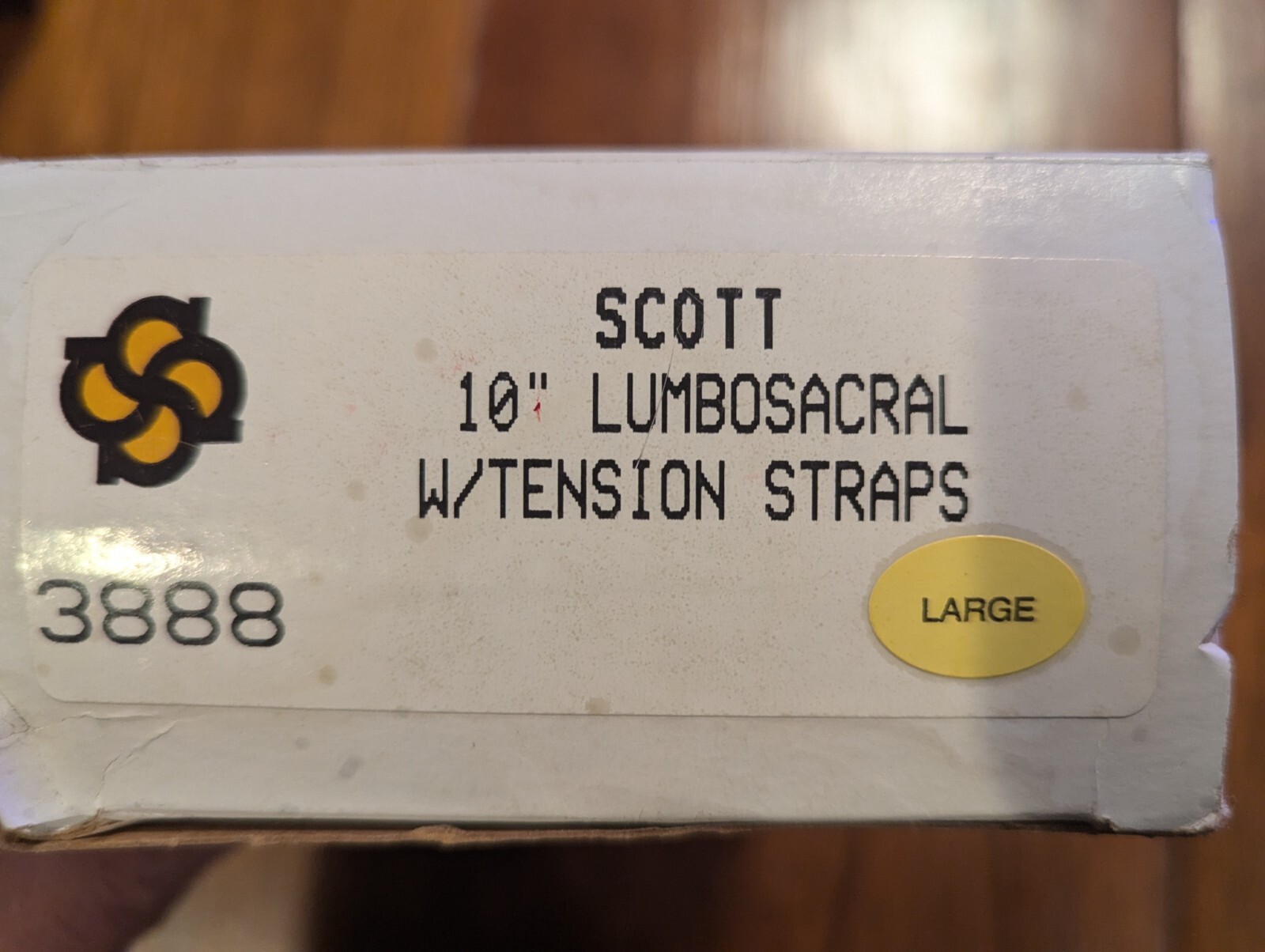 New Scott Specialties 10″ Lumbosacral with tension straps, Size Large #3888