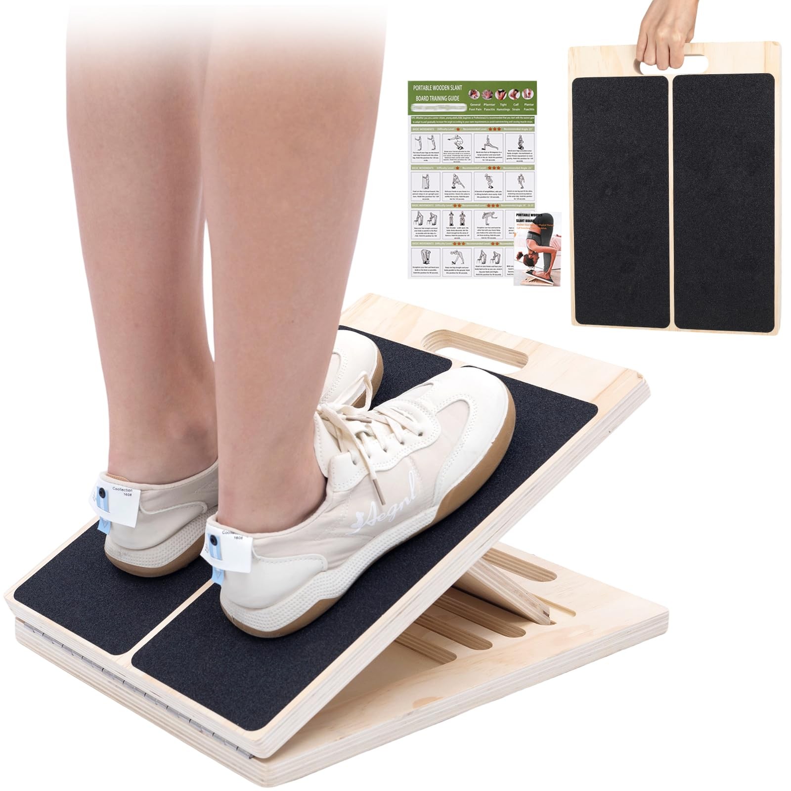 XCMVCN Slant Board for Calf Stretching, 5 15.7 x 11.69 x 1.57 Inch, Black