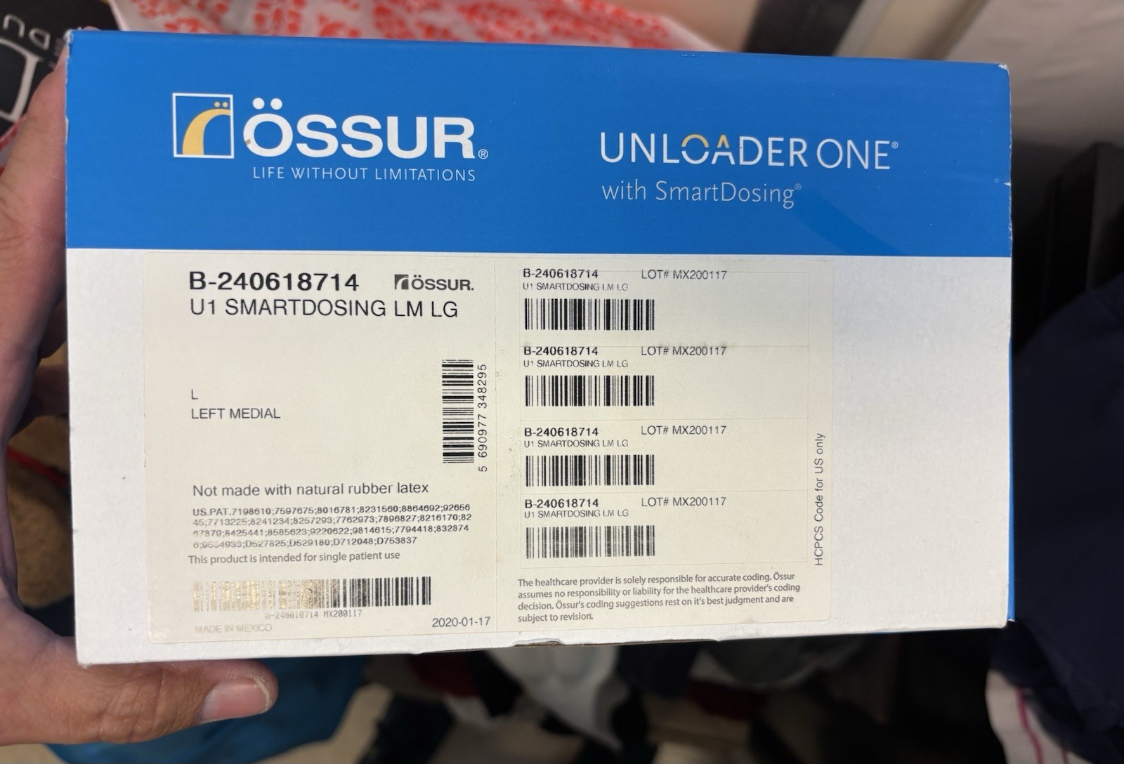 Össur Unloader One SmartDosing Knee Brace Left Medial XT Size Lg New Open Box