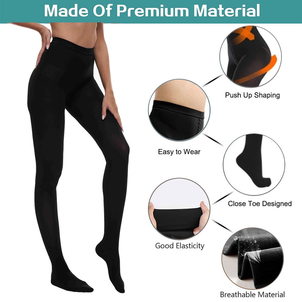 20-30 mmHg Women Medical Compression Pantyhose Stockings Varicose Veins Open Toe