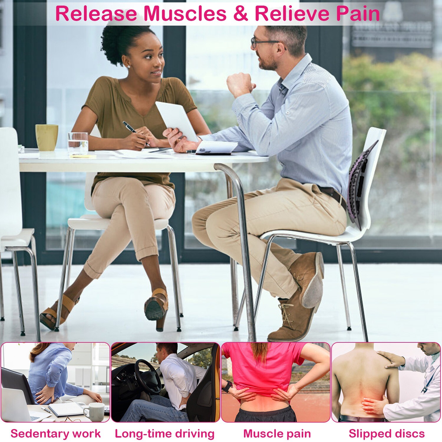 Back Stretcher Back Cracker Lower Lumbar Pain Relief Back Adjustable Height