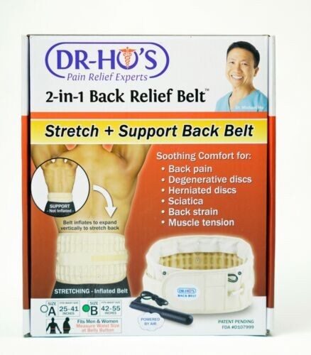 DR-HO’S Beige Adjustable Stretch Compression 2In1 Back Pain Relief Belt Size A/B