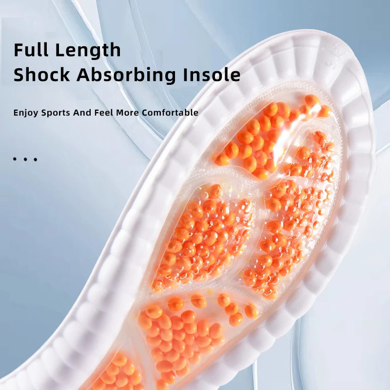 New Sport Insoles For Shoes High Elasticity Triple Shock Absorbing Sole Pad PU M
