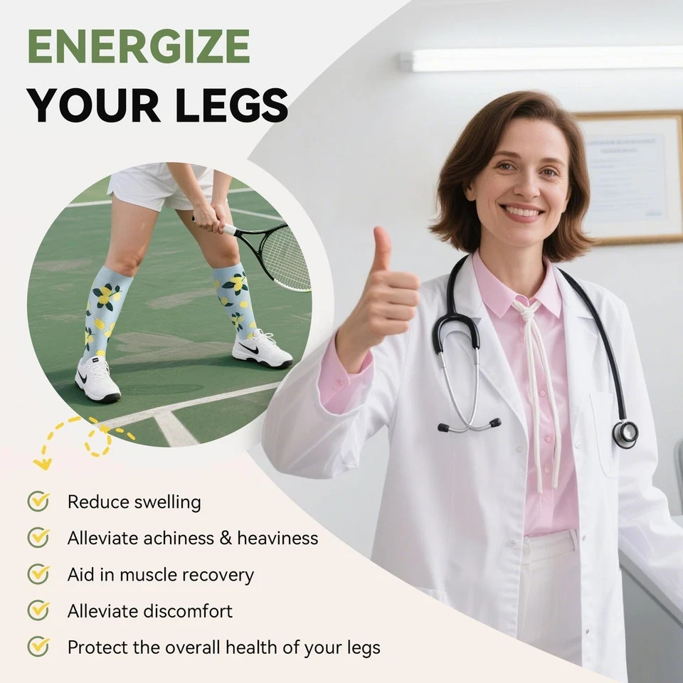 Plus Size Compression Socks for Women Men Wide Calf 15-20 mmHg Knee High Extr…