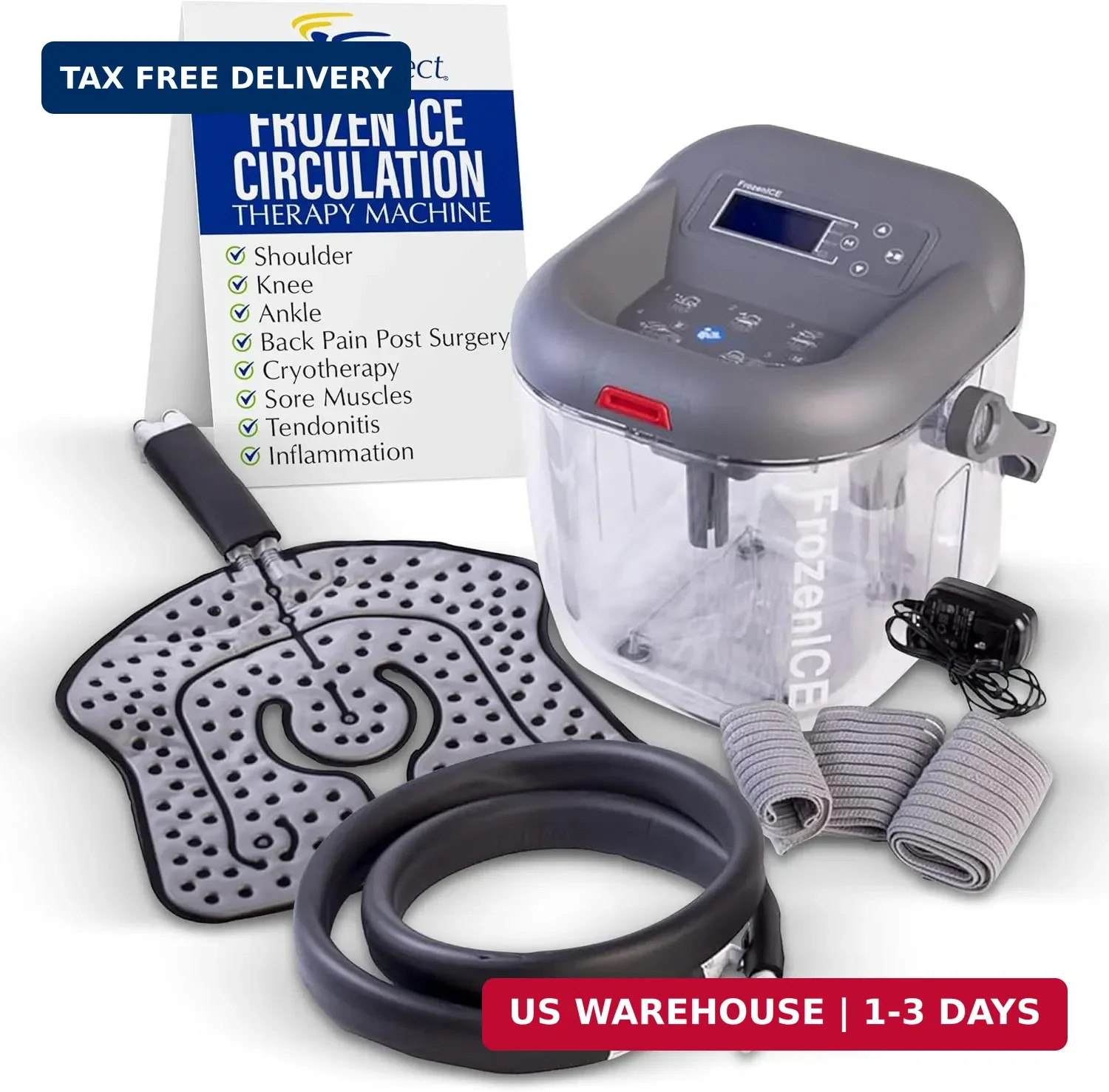 Brace Direct FrozenIce Cold Therapy Machine with Universal Pad – Circulating Wat