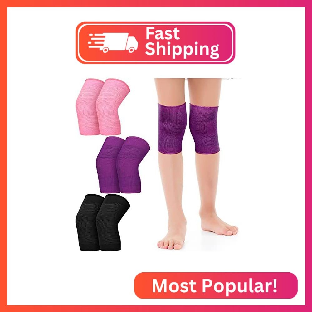 Hungdao 3 Pairs Kids Knee Brace Breathable Flexible Elastic Knee Sleeves for Kid
