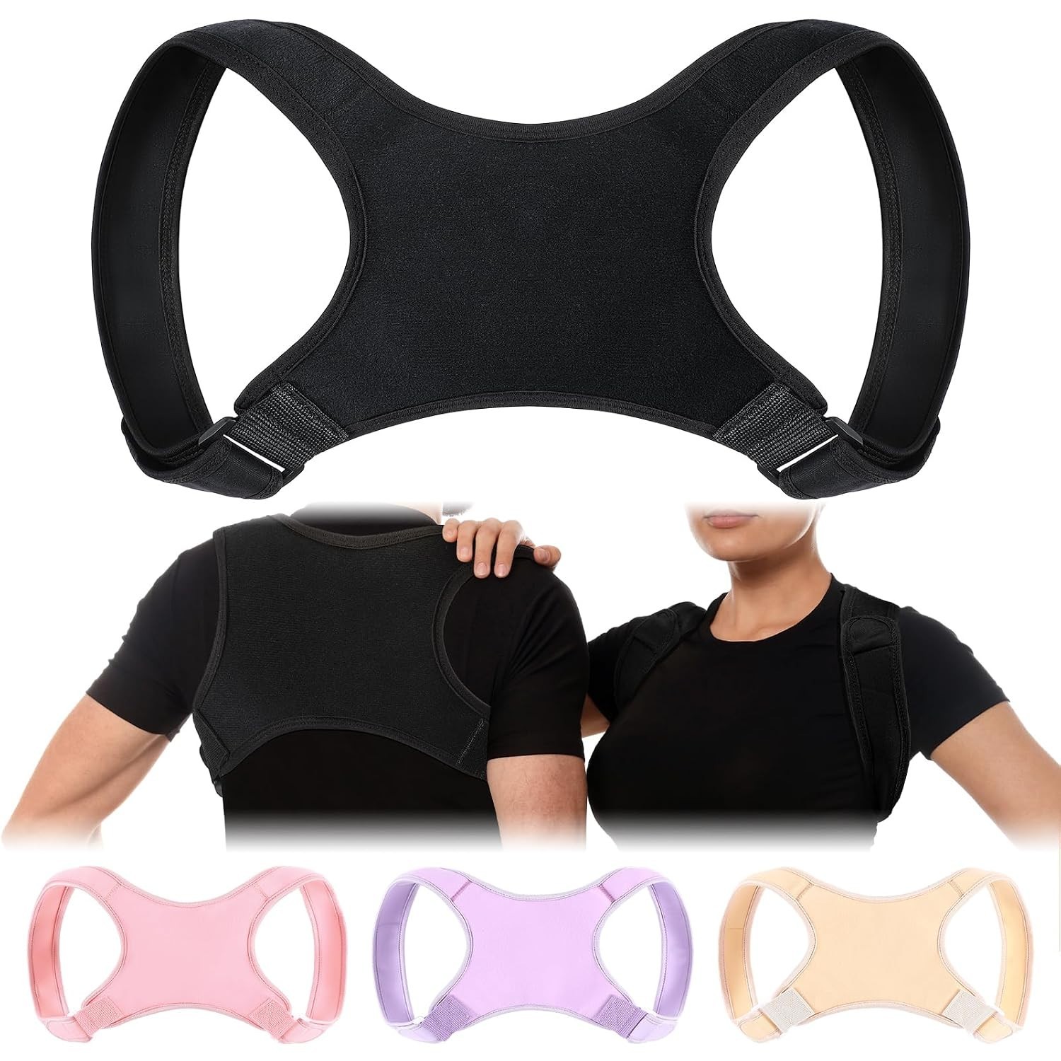 Unisex Posture Corrector – Lightweight Back Brace for Improved Neck Support