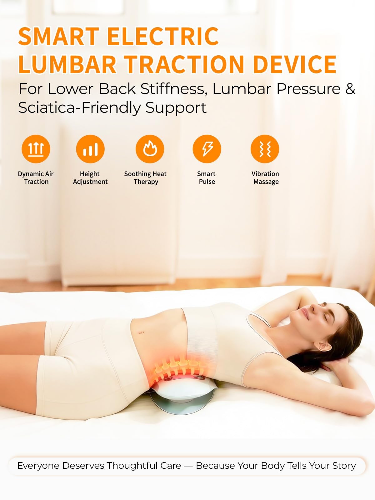 Smart Lower Back Massager with Soothing Warm Therapy & Air Traction – Spinal …