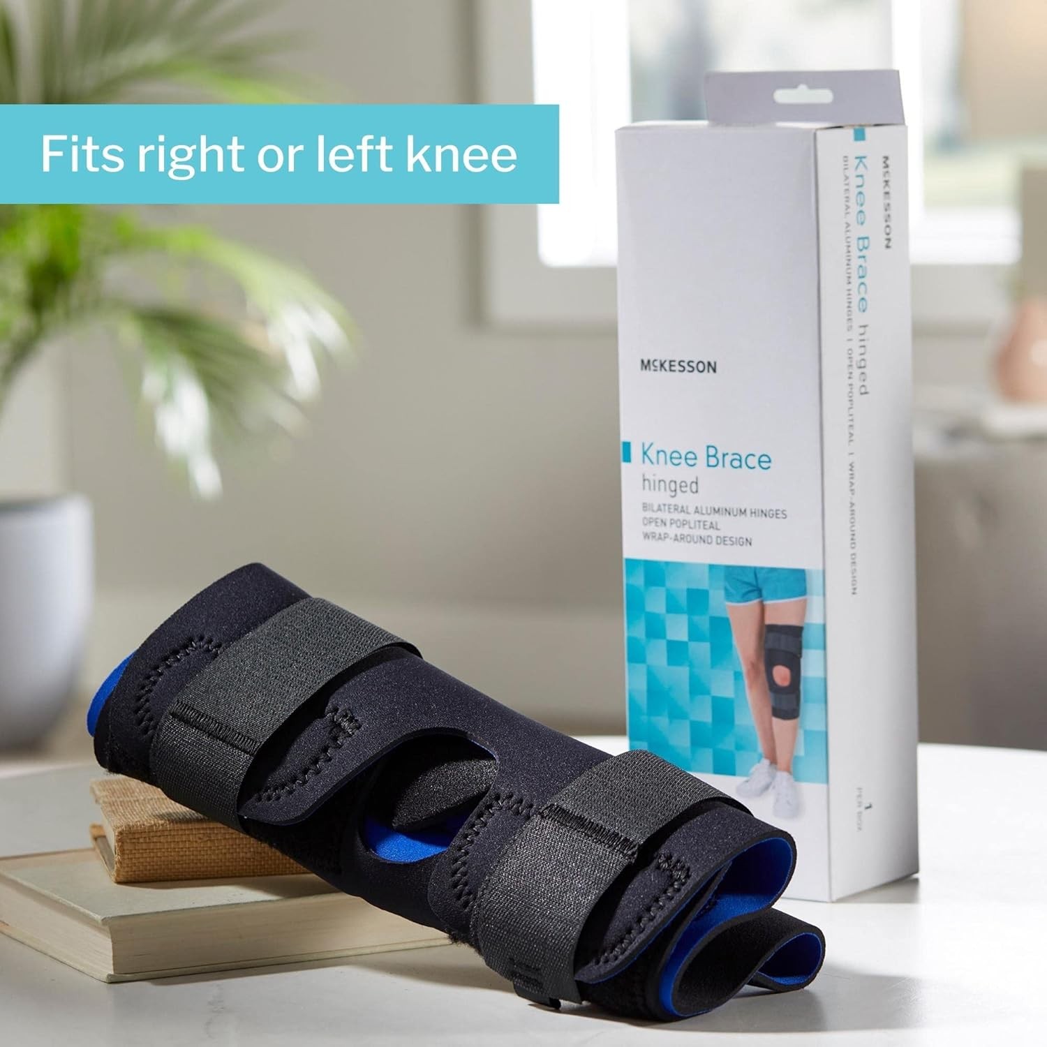 McKesson Open Patella/Open Popiteal Hinged Knee Brace (Black) X-Large