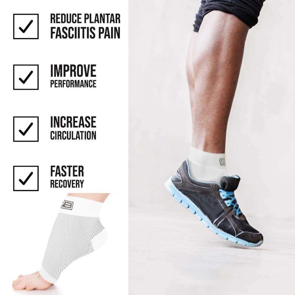 Go2Socks Go2 Arch Compression Support Sleeves for Ankle Heel Spur Solid Nude