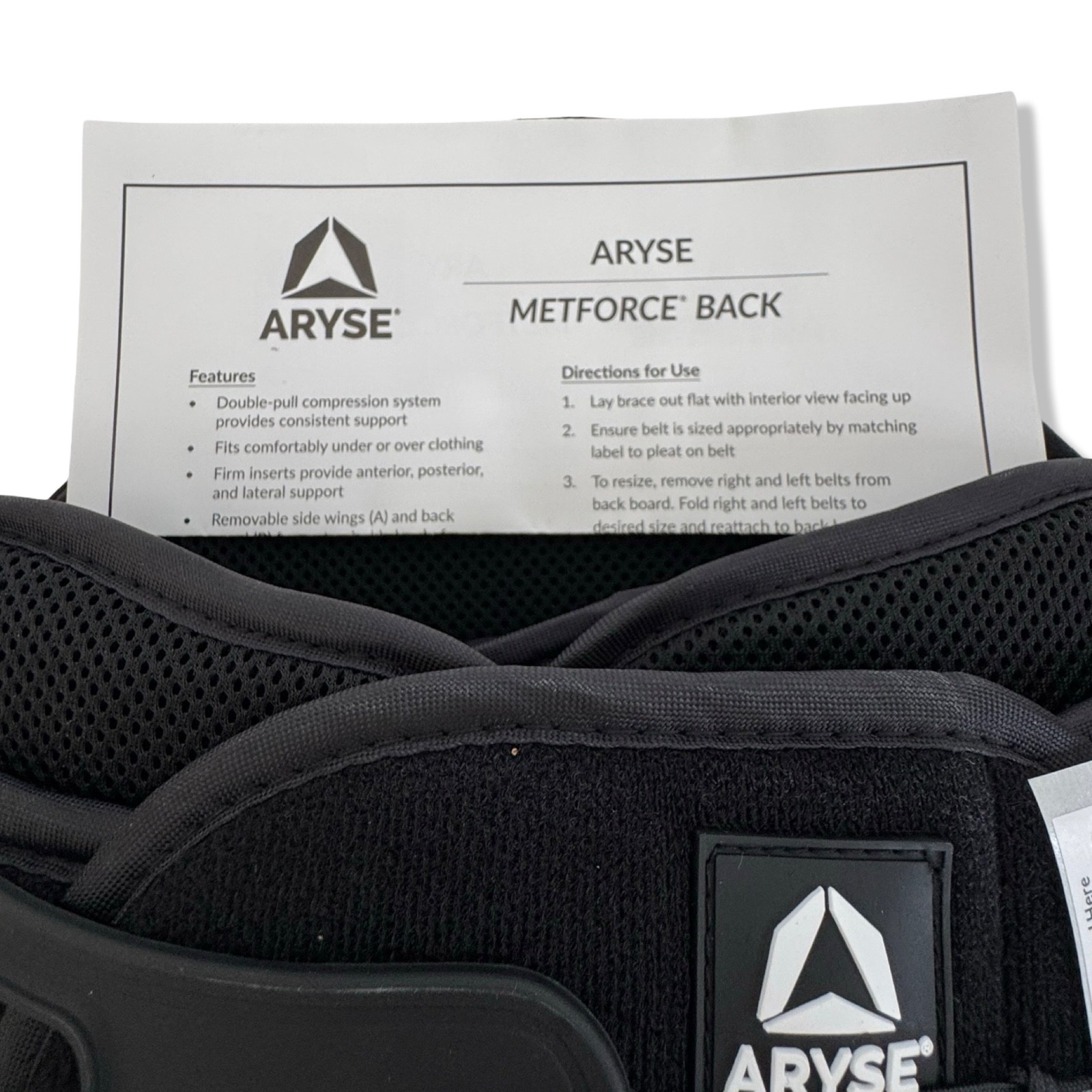 Adjustable Belt Lumbar Support Back Brace Black ARYSE MetForce AY-37 *New*