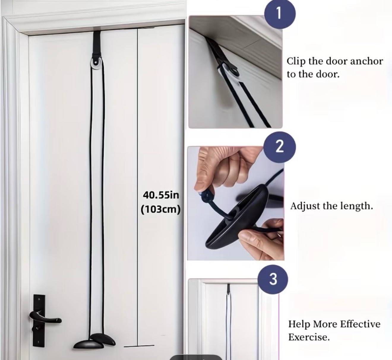 Shoulder Rehab & Post Surgical Door Pulley System, Blue, Easy Over-Door Mount