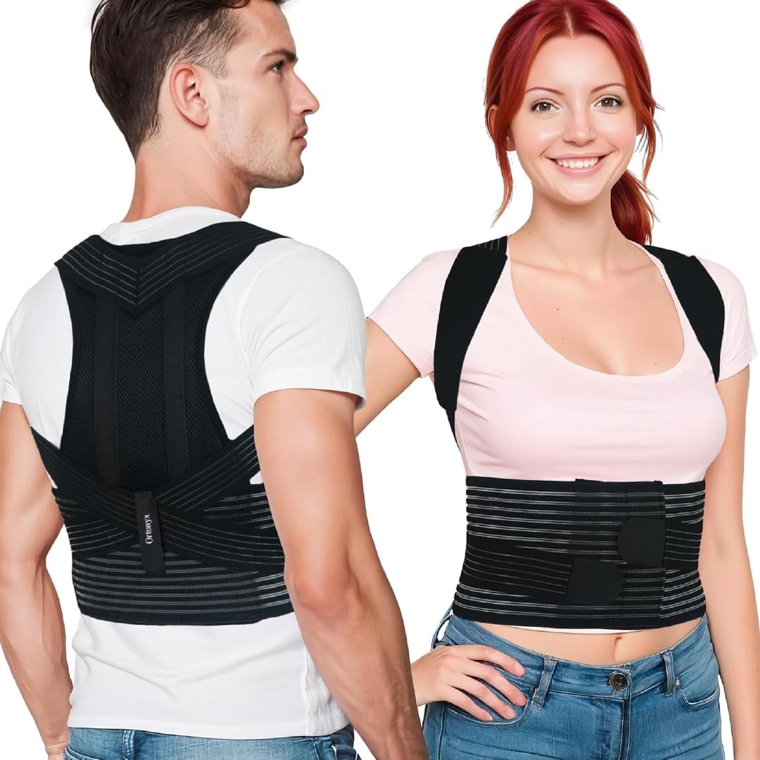ORTONYX Back Brace Posture Corrector Clavicle and L/XXL Waist:36″-49″, Black