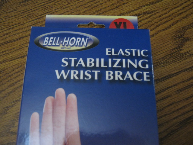 1 Bell Horn Elastic Stabilizing Wrist Brace Left XL XLarge Black Moderate Suppor