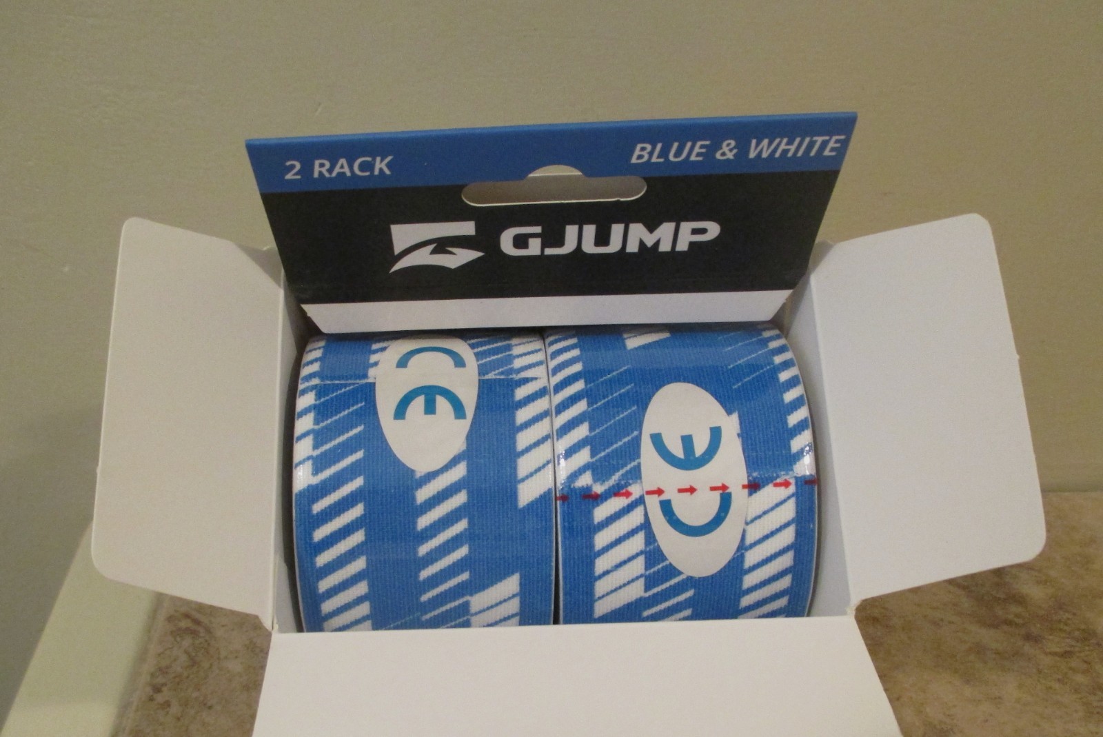 2 Roll Pkg of Kinesiology Tape – 2″ – Blue & White – NIP