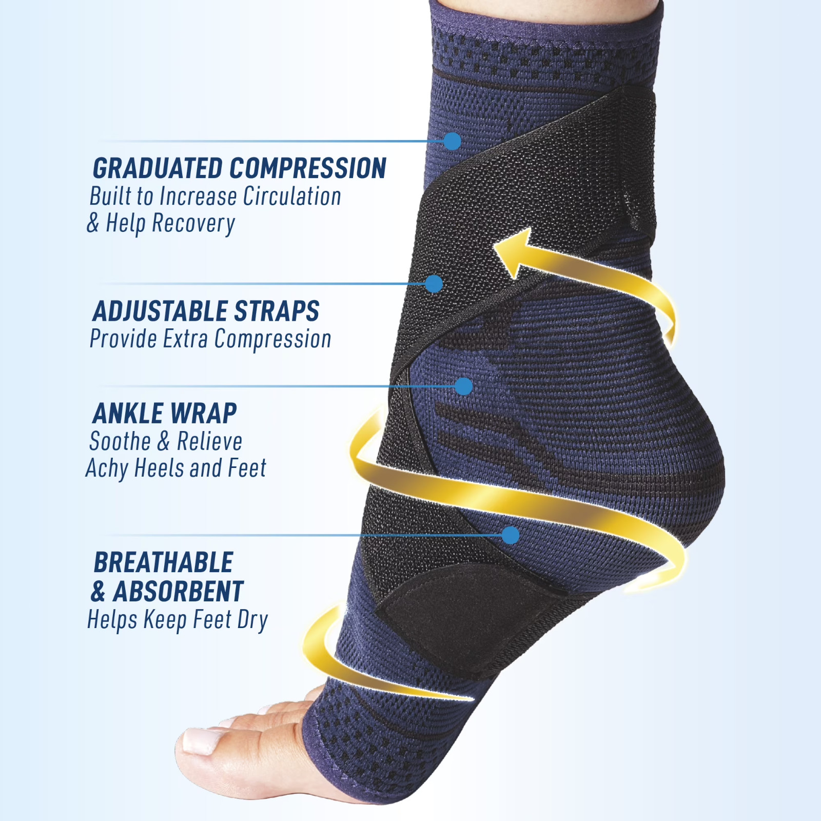 Miracle Foot Relief Ankle Support for Foot Discomfort, Breathable Fabric