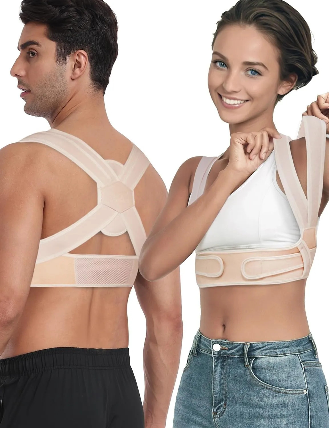 Posture Corrector Back Brace With Bamboo Fiber Lining 3 Wearing Modes Adjustable
