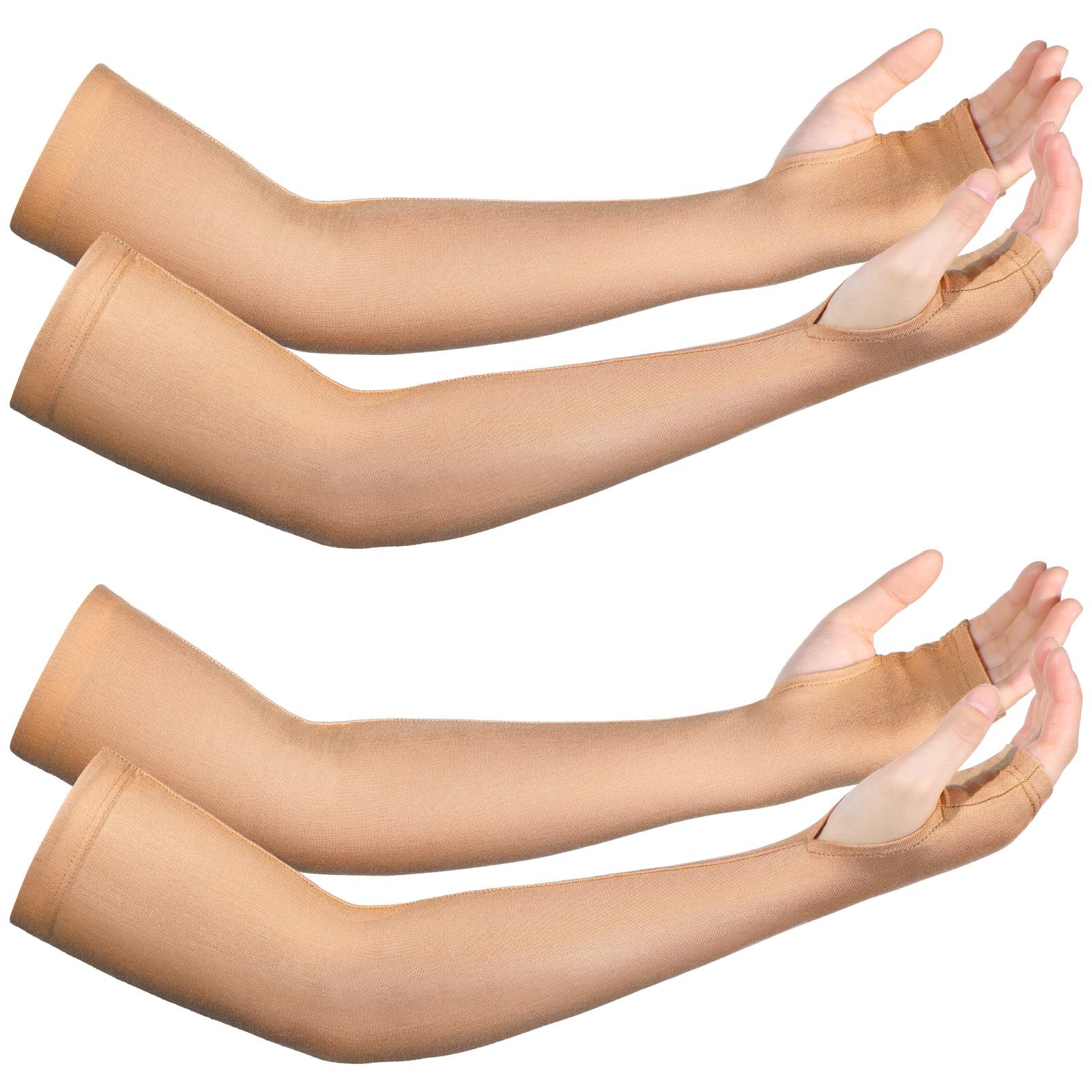 Coume 2 Pairs Elderly Skin Protection Sleeves Arm Medium, Elegant Style
