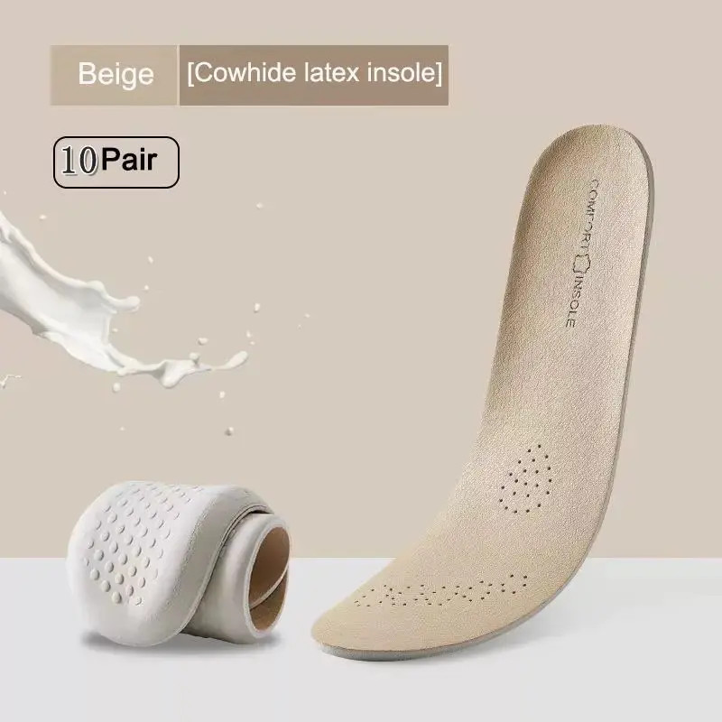 Leather Latex Sports Insole Cowhide Insoles for Shoes Arch Support Shoe Pads Sho