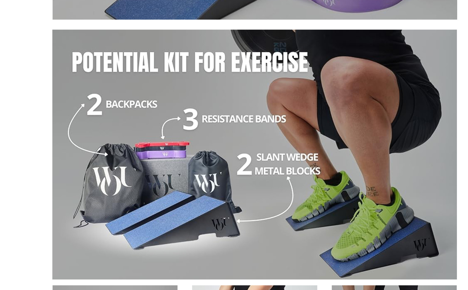 WOU Squat Wedge – Metal Slant Board for Squats, Calf Stretcher, Heel Elevated Sq