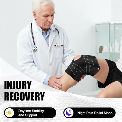 Knee Brace for Women & Men, Compression Knee Support with Medium Black-Single