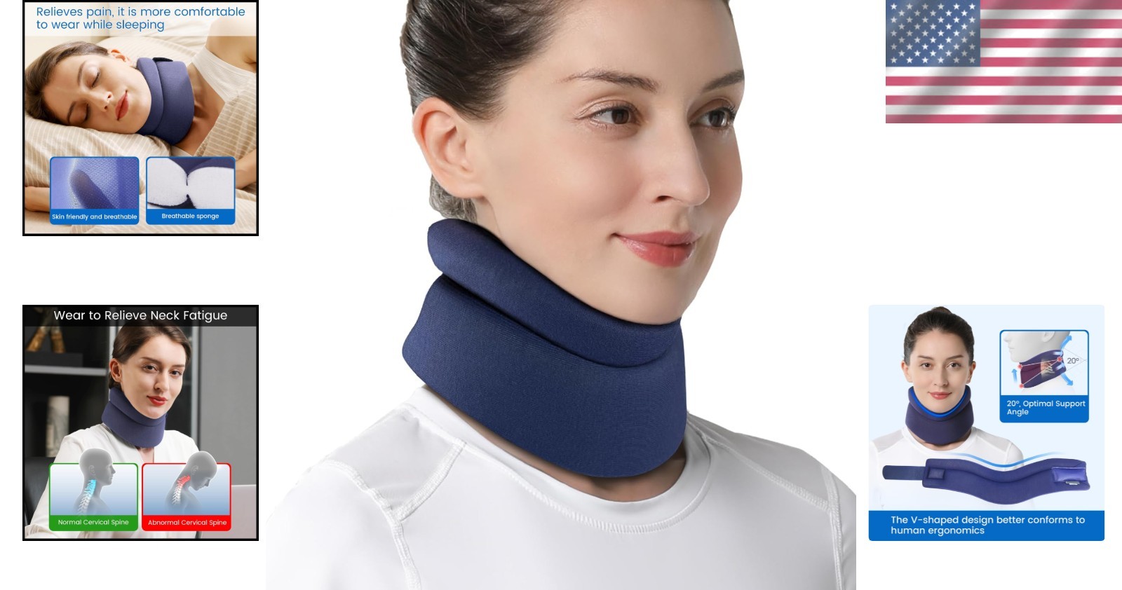 Neck Brace for Sleep & Travel – Soft Support for Neck Pain Relief, Medium Size
