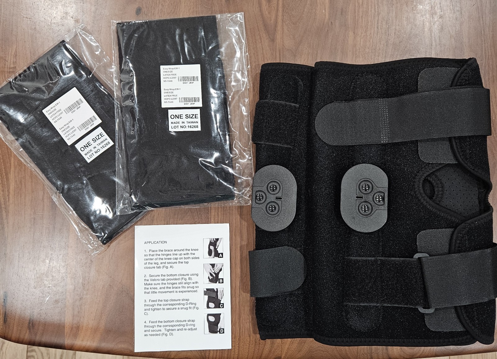 ISO Easy Wrap EW-1 Knee Brace, Right & Left , Universal, Hinged NS-7A46 New