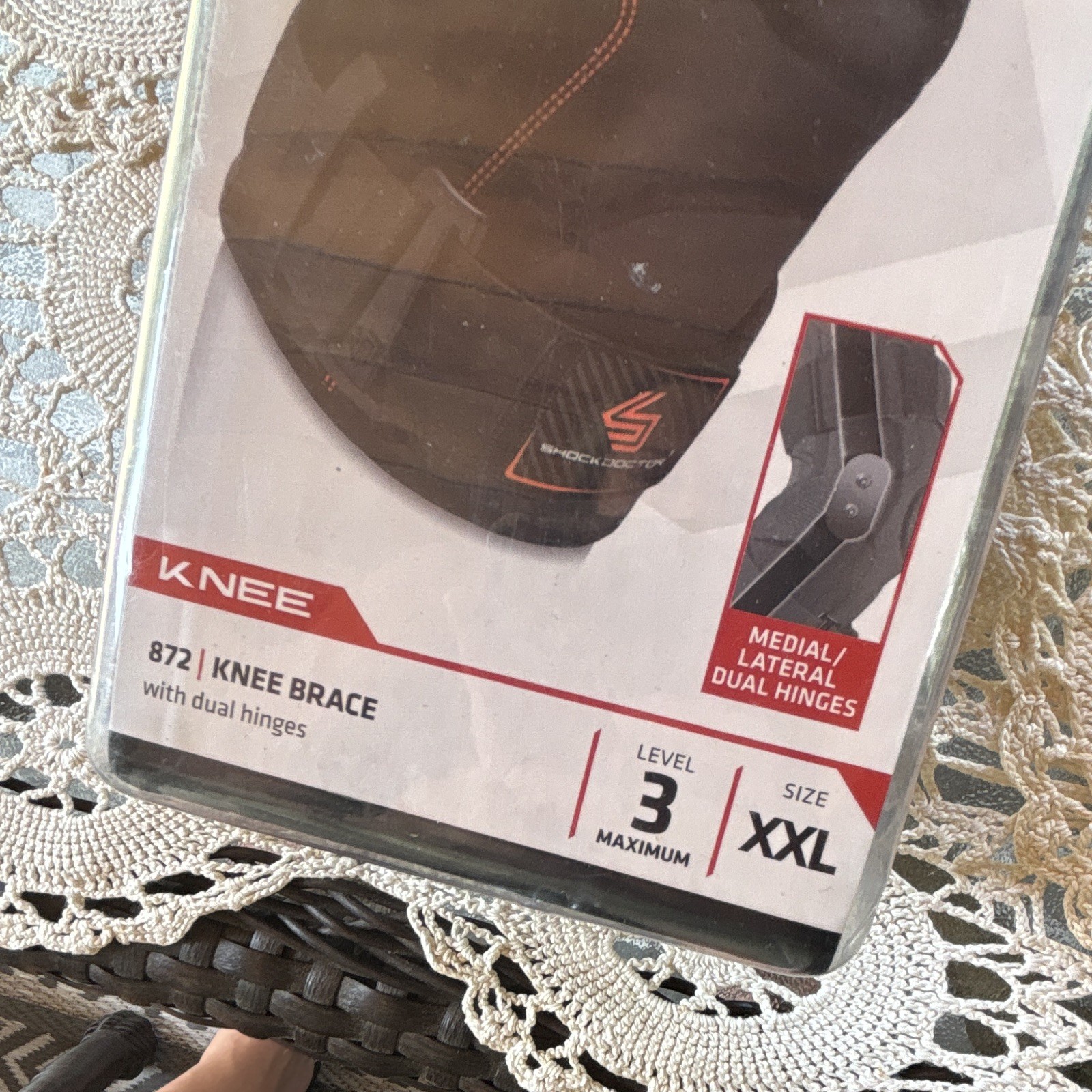 Shock Doctor Knee Brace Level 3 XXL Black Dual Hinges New Sealed In Box