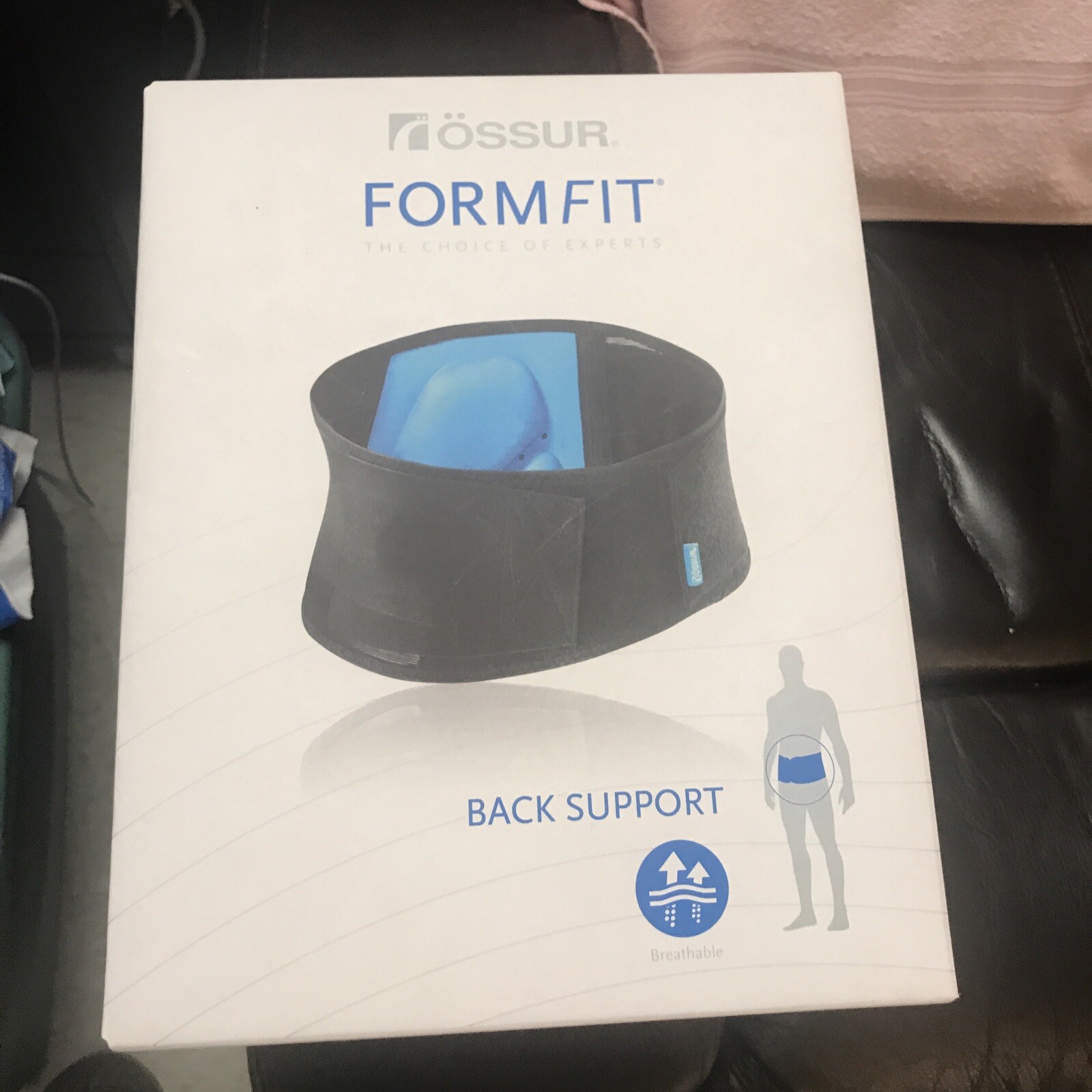 Form fit Back Support Brace with Air Compression System XL black and blue